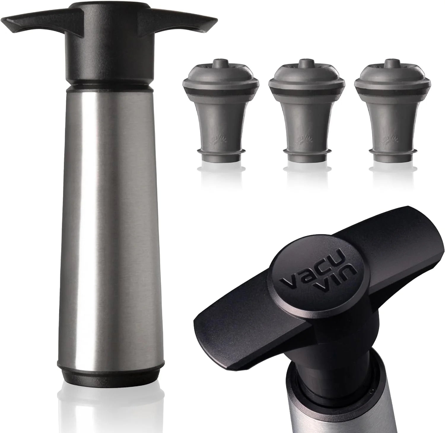 Wine Saver Pump Stainless Steel with Vacuum Wine Stopper Y2710