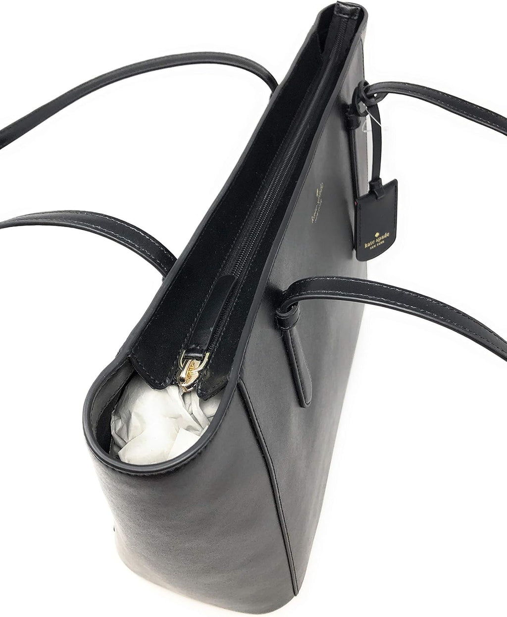 Black Leather Tote Shoulder Bag O1885
