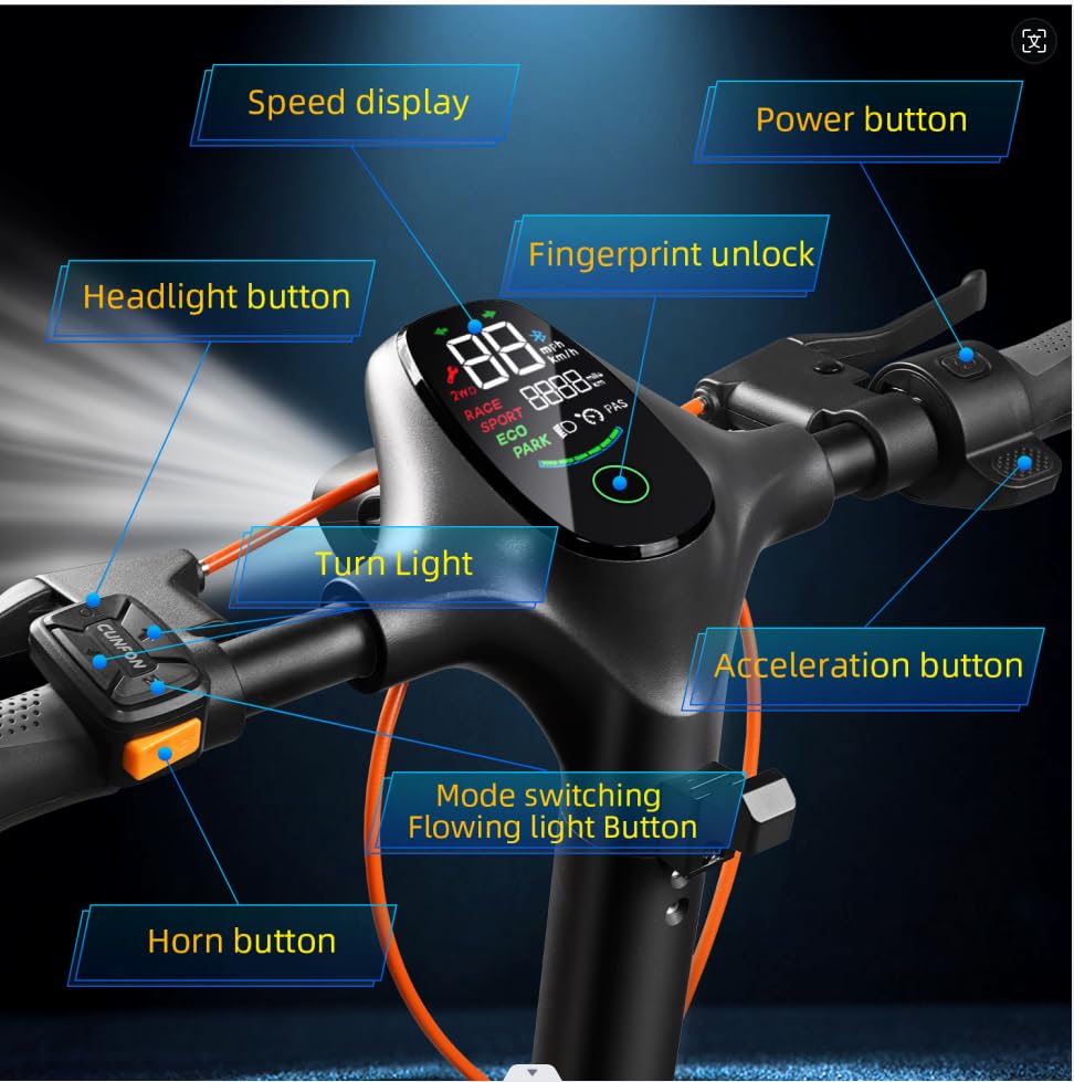 10.5'' Off Road Tires Dual Motor Electric Scooter with 1152Wh Battery H2127