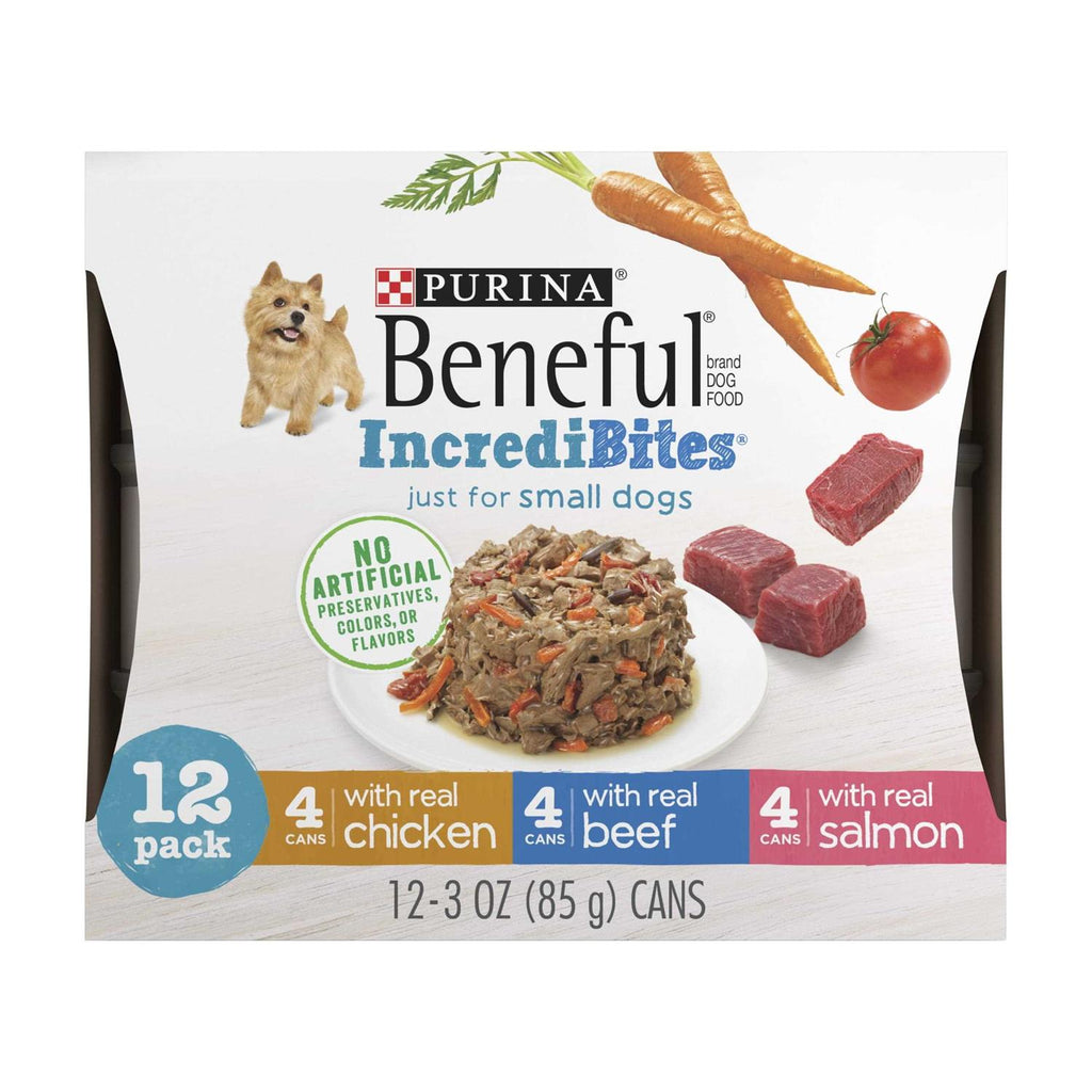 Chicken Beef & Salmon Variety Pack Wet Small Dog Food Cans C952
