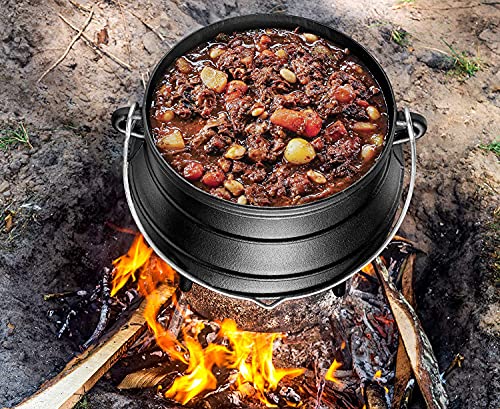 10 Quarts Pre-Seasoned Cast Iron Cauldron with Lid Q3851
