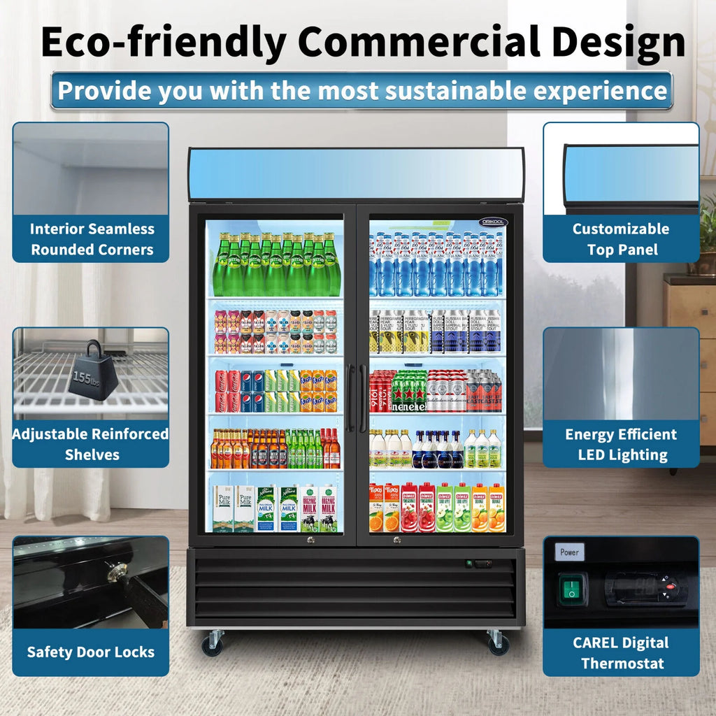2 Glass Door Refrigerator Cooler G904