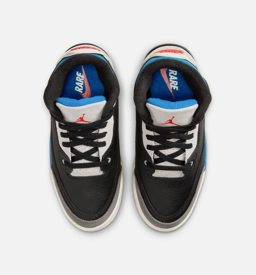 Air Jordan 3 Retro OG 'Rare Air' Preschool - Black/Chile Red/Neutral Grey