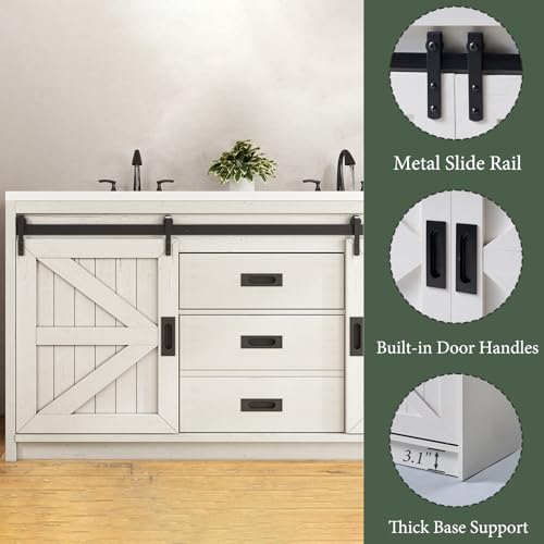 Gray Freestanding Double Vanity with Sink A450