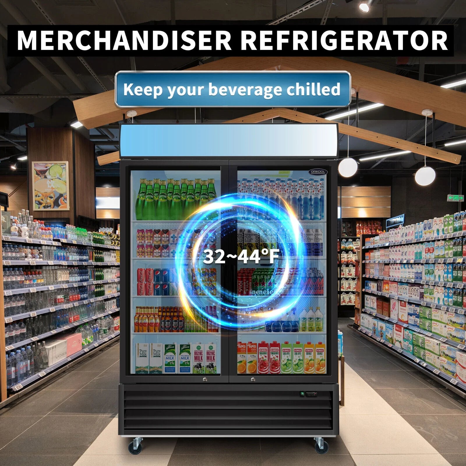 2 Glass Door Refrigerator Cooler G904