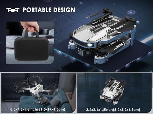 Black Mini Drone with Camera, Remote Control Quadcopter with 1080P HD Live Video Camera, 2 Batteries D650