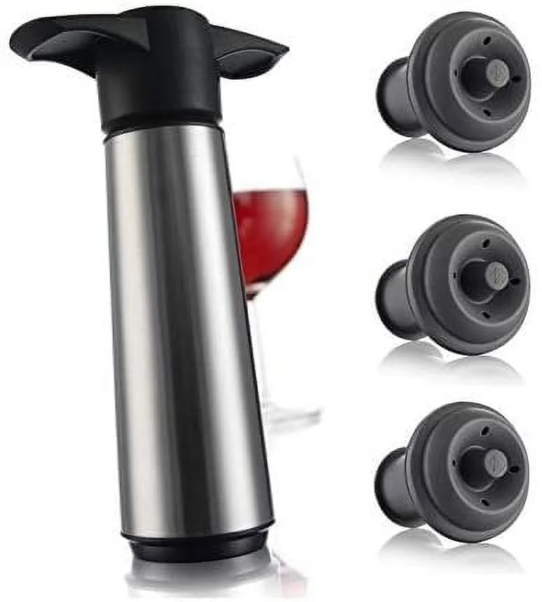 Wine Saver Pump Stainless Steel with Vacuum Wine Stopper Y2710