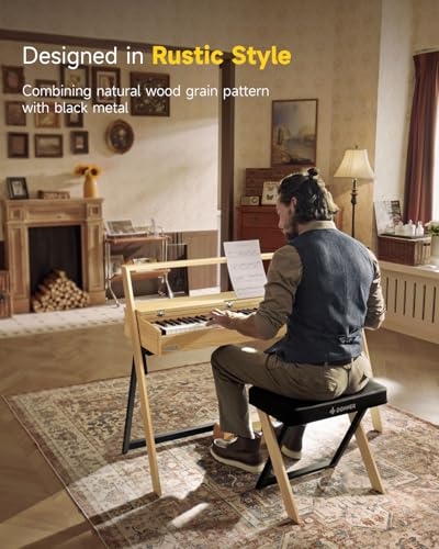 88 Key Weighted Digital Piano with Bluetooth, Walnut Wood Color N39743