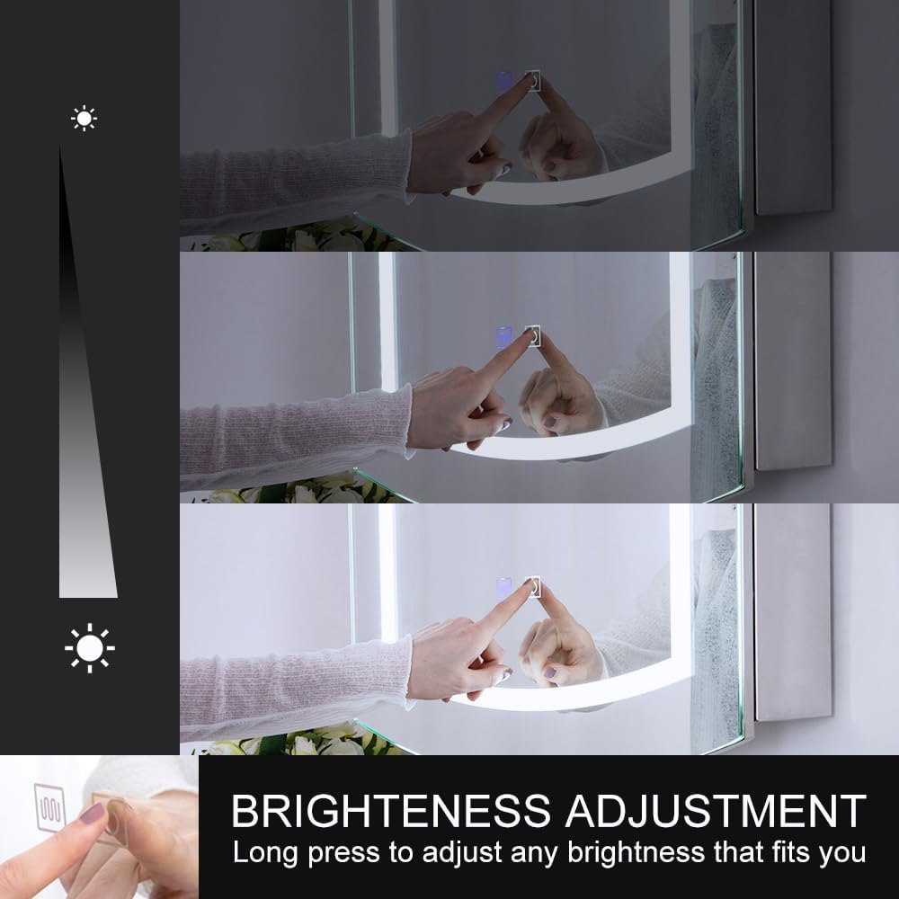 Oval Lighted Medicine Cabinet with Mirror B610