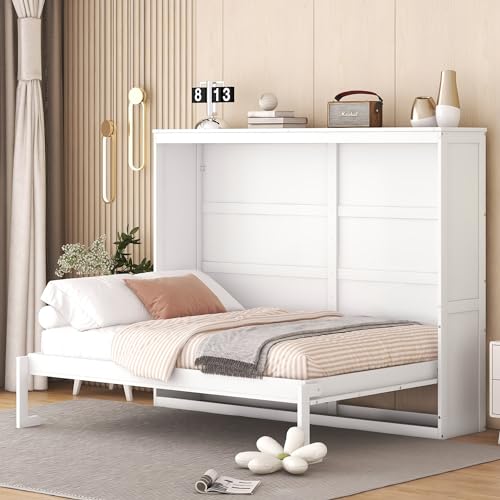 Grey Full Size Wooden Murphy Bed Frame B380