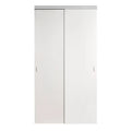 White Solid Core MDF Interior Closet Sliding Door with Chrome Trim P686