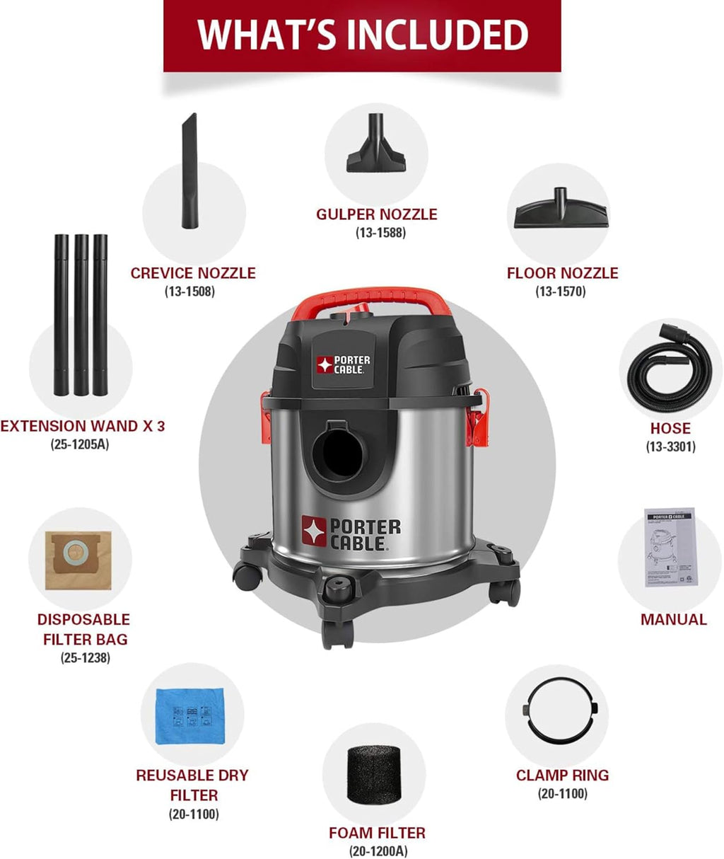4 Gallon Stainless Steel Wet/Dry Vacuum A2925