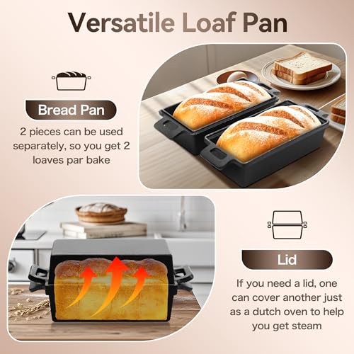 2 Piece Pre-Seasoned Cast Iron Loaf Pans 9 x 5in R728
