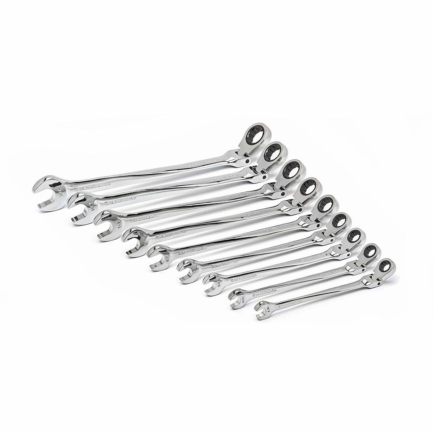 9 Piece SAE Flex Combination Ratcheting Wrench Set D704