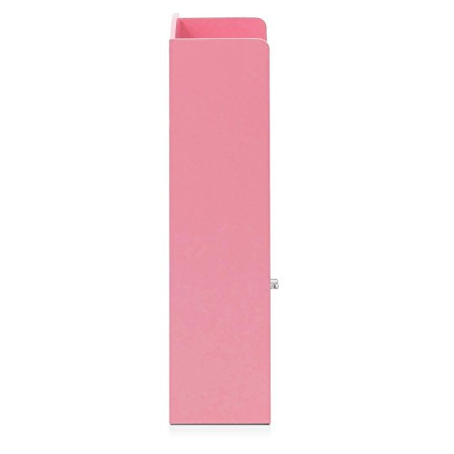 Pink 3-Tier Bookcase with Storage Cabinet S952666