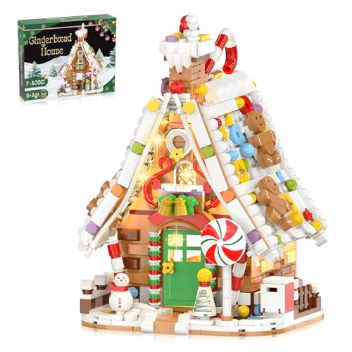 Large Christmas Village Gingerbread House Building Set with Light Kit (916PCS) N3512