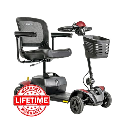 Iceberg Blue 4-Wheel Scooter with 18 Ah Battery, 300 Lbs Weight Capacity, 17"x17" Foldable Seat E316