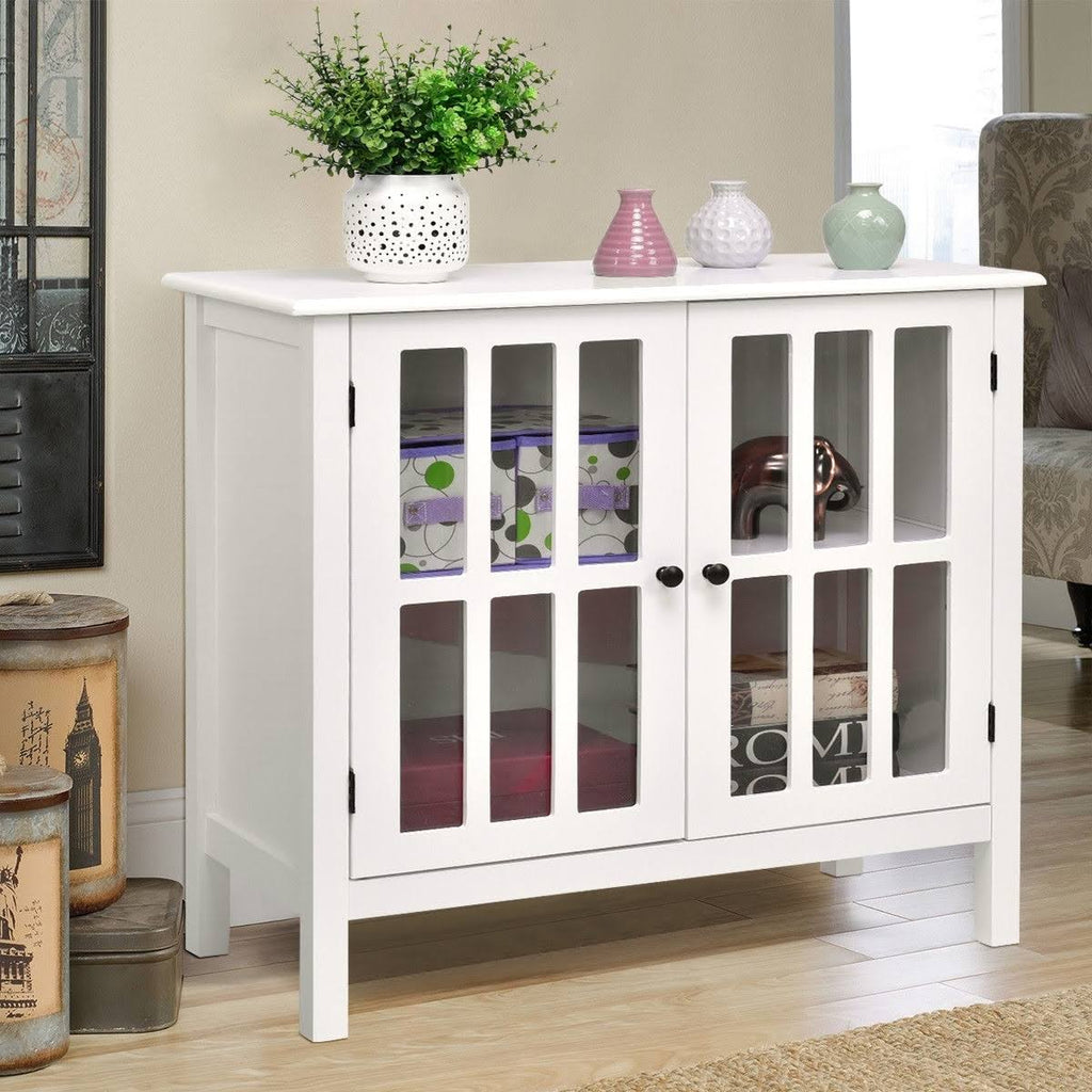 Glass Door Sideboard Console Storage Cabinet E671527