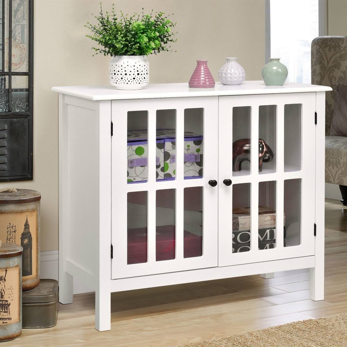 Glass Door Sideboard Console Storage Cabinet E671527