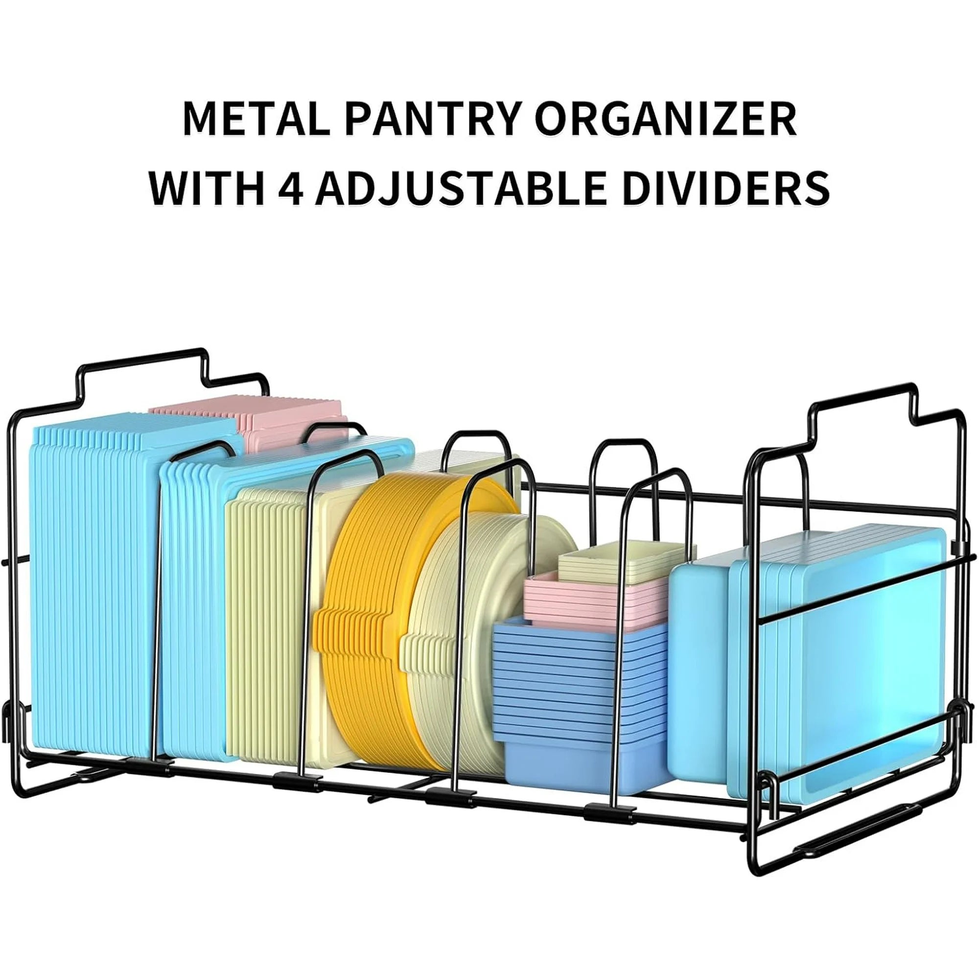 Black Plastic Lid Organizer with 4 Dividers B9638
