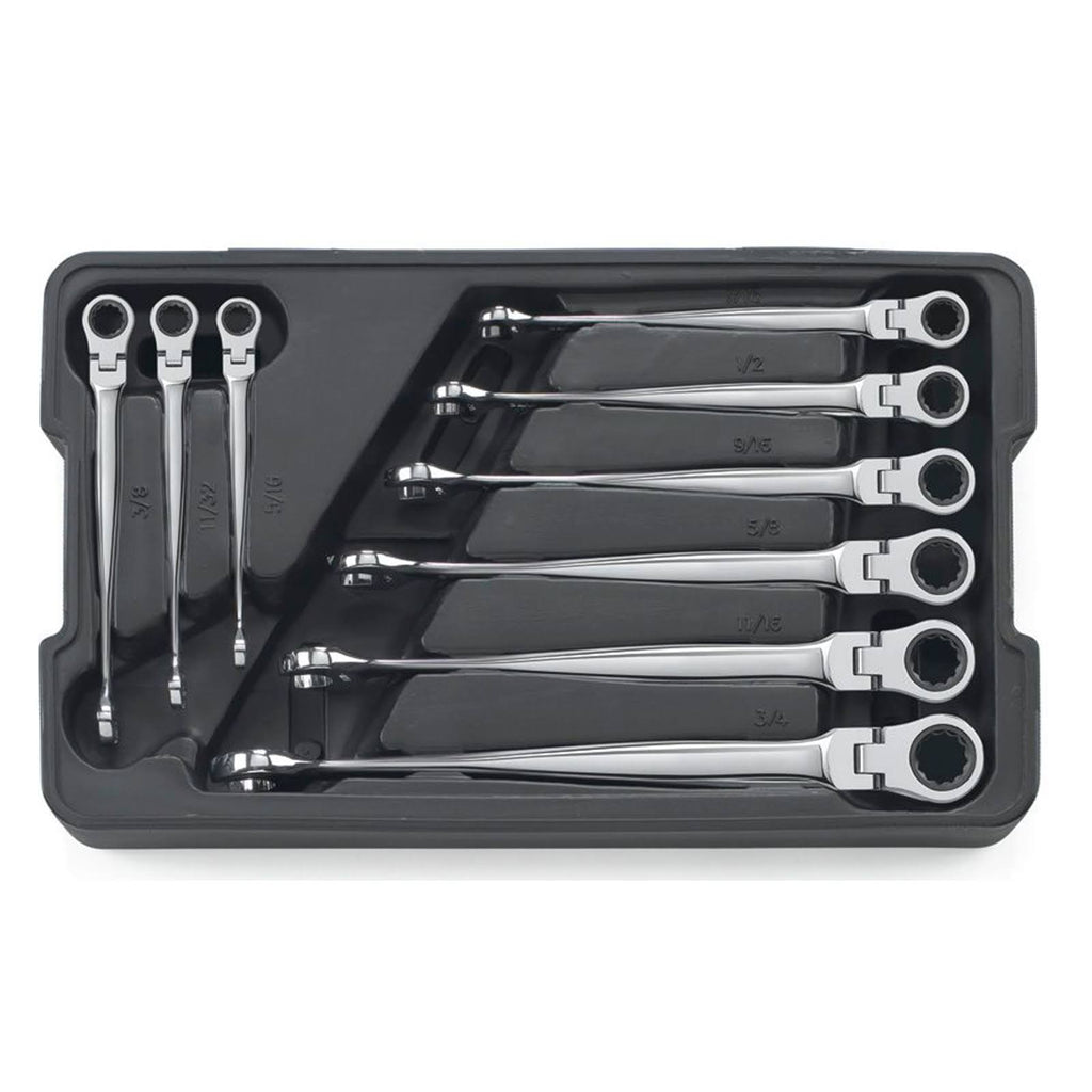 9 Piece SAE Flex Combination Ratcheting Wrench Set D704