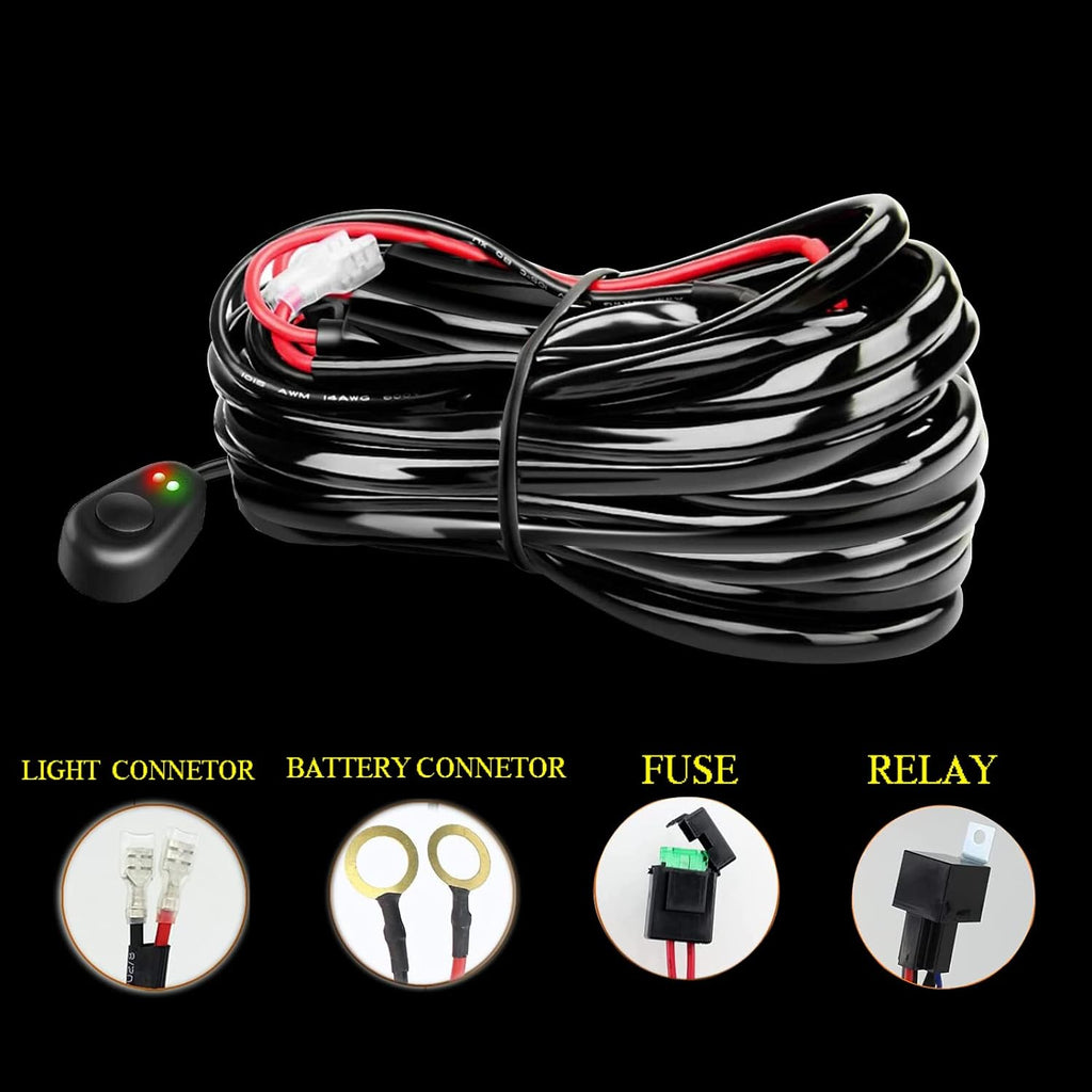 20 inch 420W LED Light Bar Spot Flood Combo Triple Row Driving Light Off Road Lights LED Pods Cubes with Wiring Harness Kit for 4X4 4WD Car ATV UTV SUV Truck Tractor Trailer 12V 24V DC L881