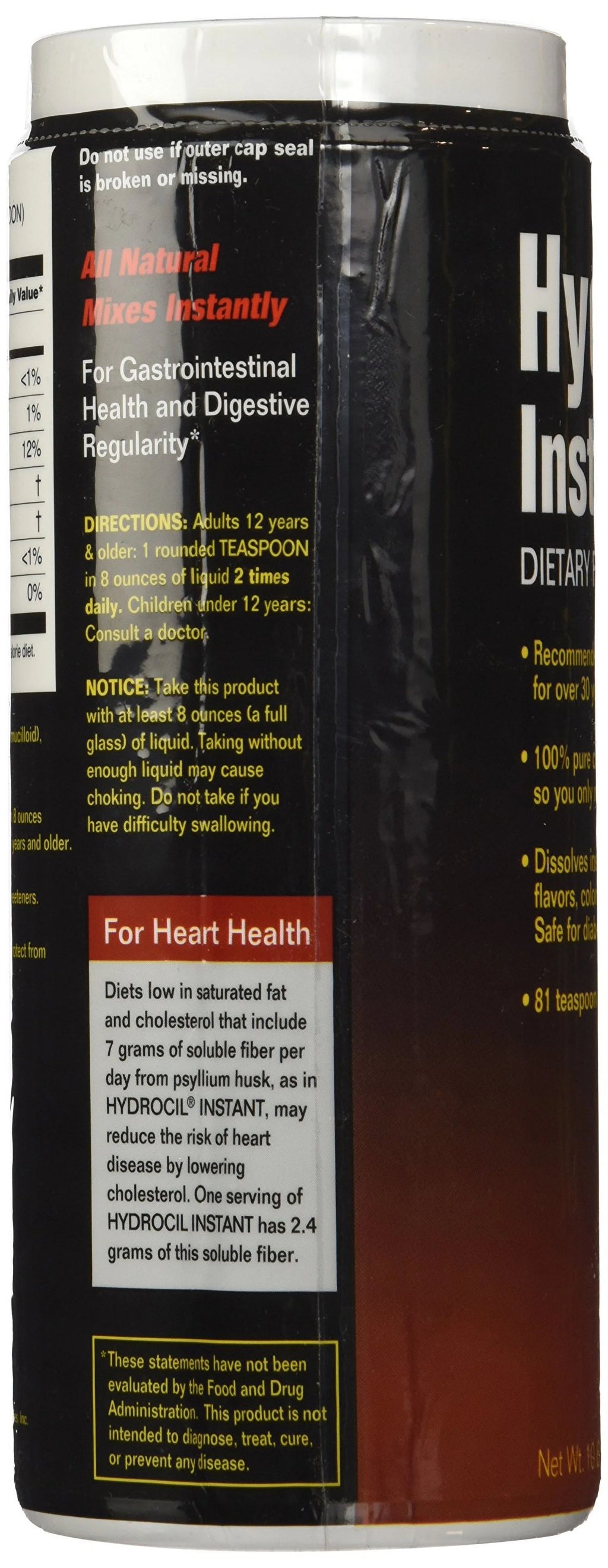10.6 oz Dietary Fiber Supplement S3915