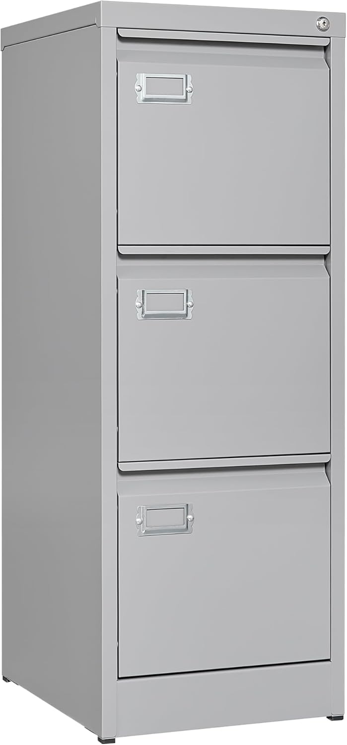3 Drawer Grey Metal File Cabinet P89041