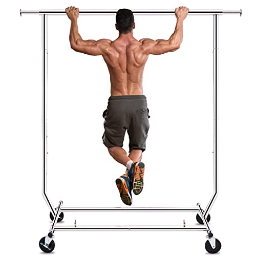 Heavy Duty Commercial Rolling Clothes Rack with Lockable Wheels G619