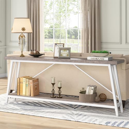 White Industrial Console Sofa Table S4873