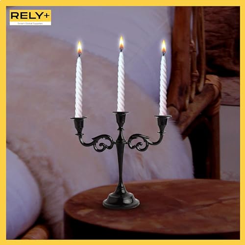 Glossy Black 10 inch Taper Candle Holders D180093