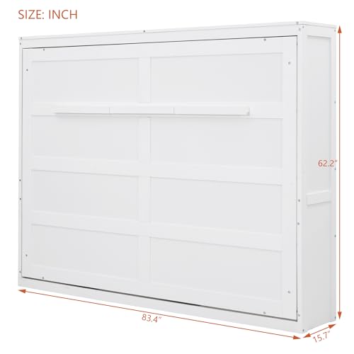 Grey Full Size Wooden Murphy Bed Frame B380