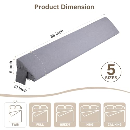 Grey 54"x10"x6" Full Bed Wedge Pillow O9278