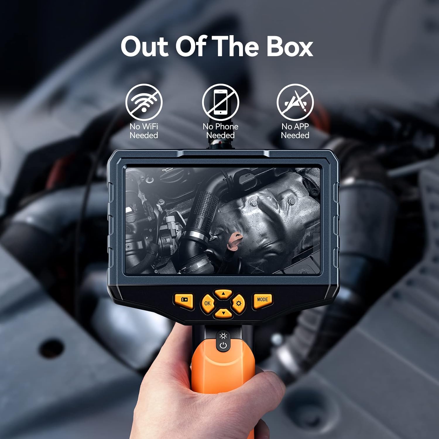 5inch IPS Display Handheld Industrial Endoscope with 16.5ft Waterproof Gooseneck I3899