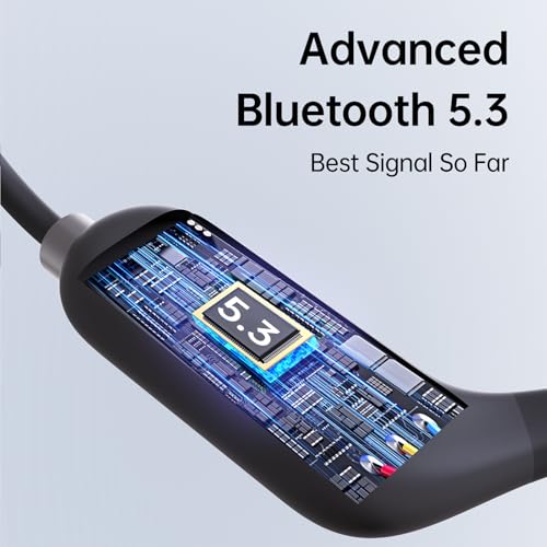 Charcoal Black Open Ear Bone Conduction Headphones with 32GB MP3 B5621