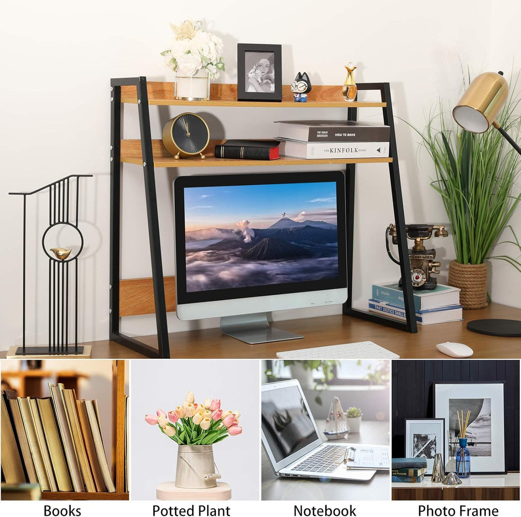 2-Tier Brown Wooden Bookshelf I3069