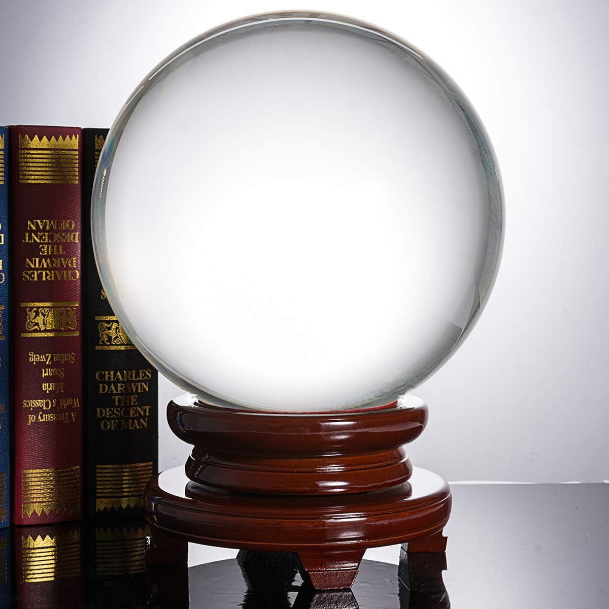 Crystal Ball 250mm with Wooden Stand U7717