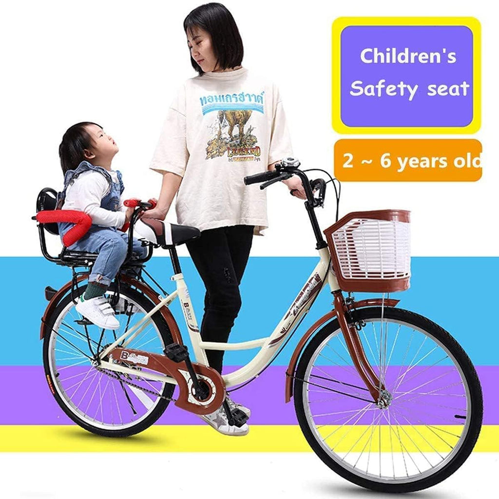 Child Bike Seat Rear Mount with Backrest Foot Pedals Armrest Detachable Fence B4347