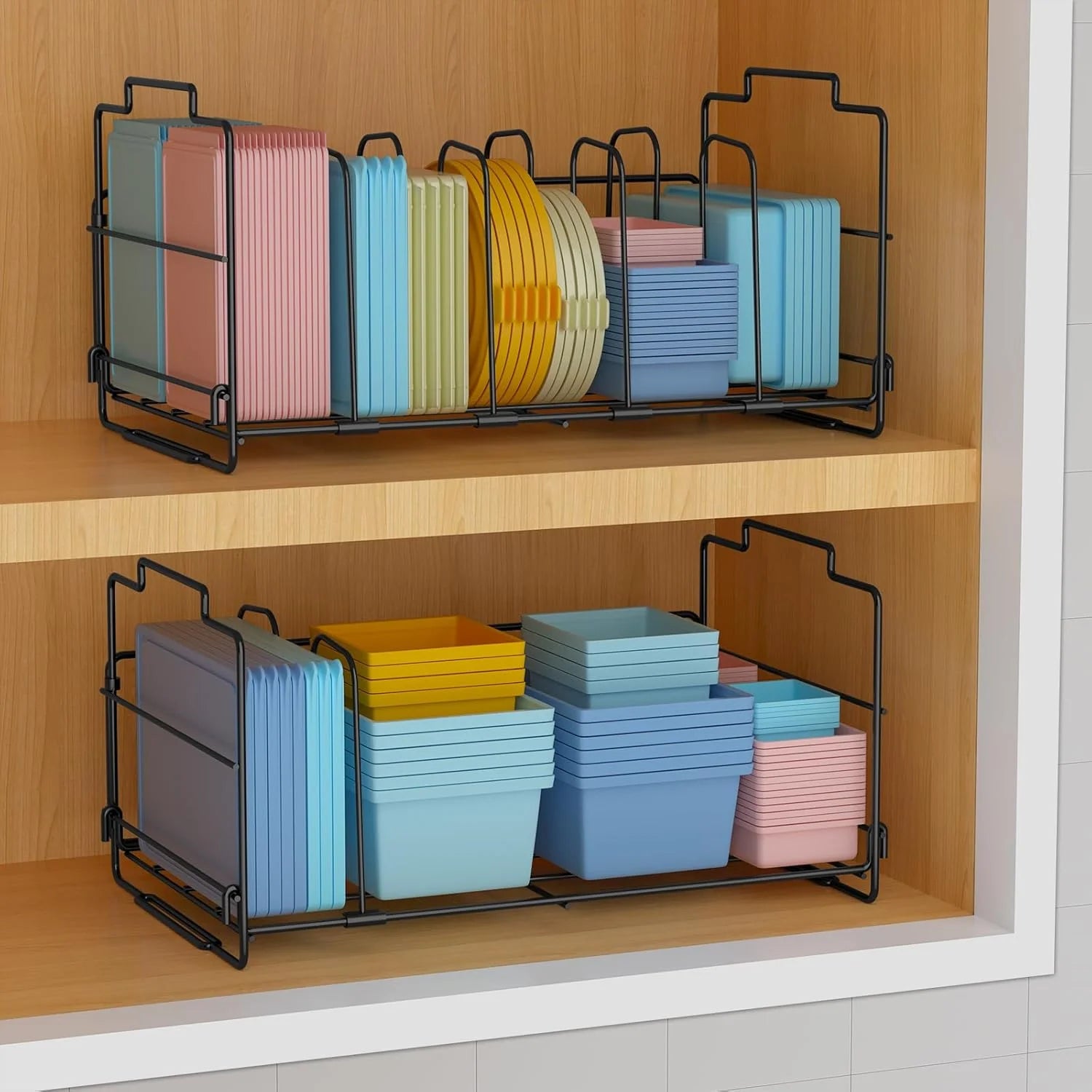 Black Plastic Lid Organizer with 4 Dividers B9638