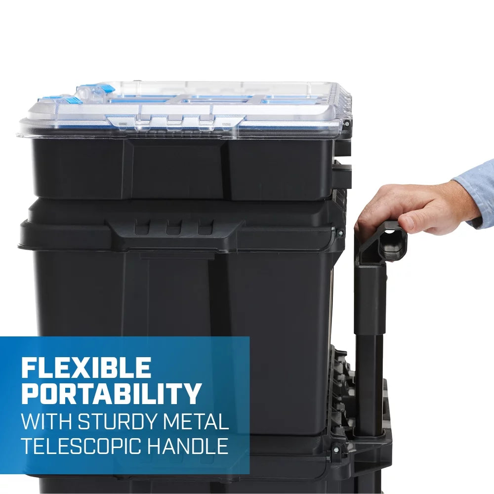 3 Piece Resin Plastic Modular Toolbox System M72059