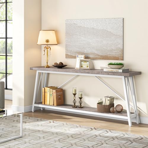White Industrial Console Sofa Table S4873