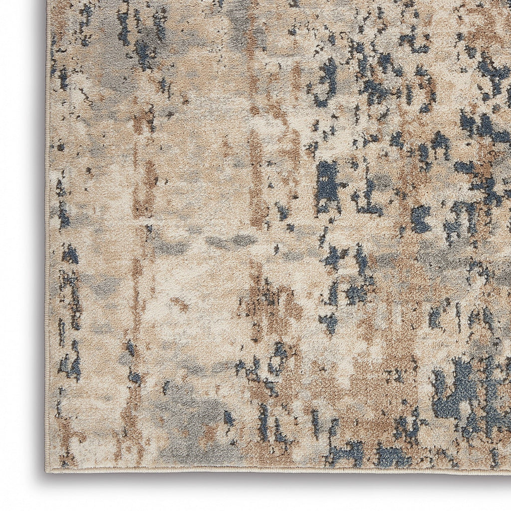Beige/Grey 10' x 14' Abstract Distressed Area Rug A333333