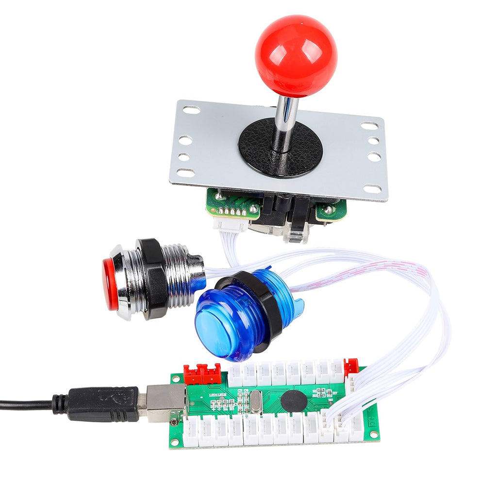 4 Player LED Arcade DIY Kit USB MAME PC Game Retro Controller Including 4x Arcade Joystick 40x LED Chrome Arcade Buttons 4x Zero Delay USB Encoder Y9277