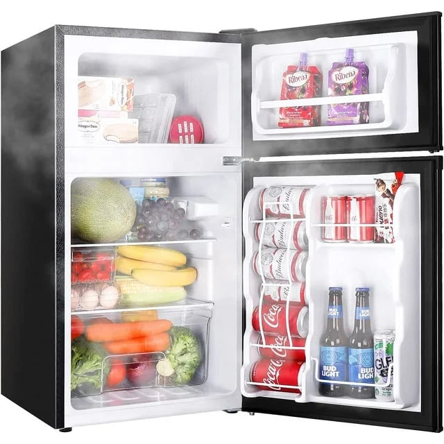 3.2 Cu.ft Double Door Mini Fridge with Freezer V6364