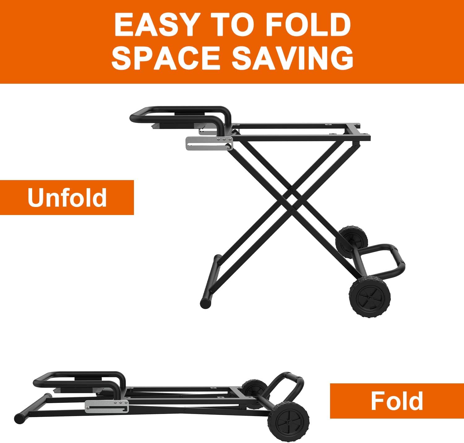 Folding Grill Cart with Side Shelf L62046
