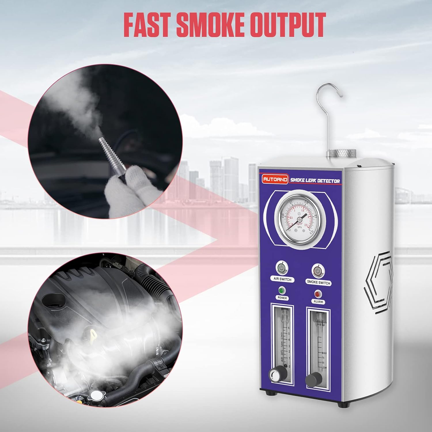 Smoke Machine Leak Detector, 2 Modes Automotive Fuel Pipe System Leakage Diagnostic Tester G660