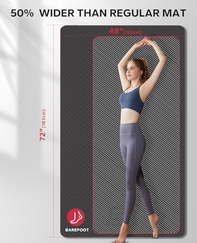 Extra Large Yoga Mat 72"x48" 1/4" Thick Non-Slip Eco-Friendly A931
