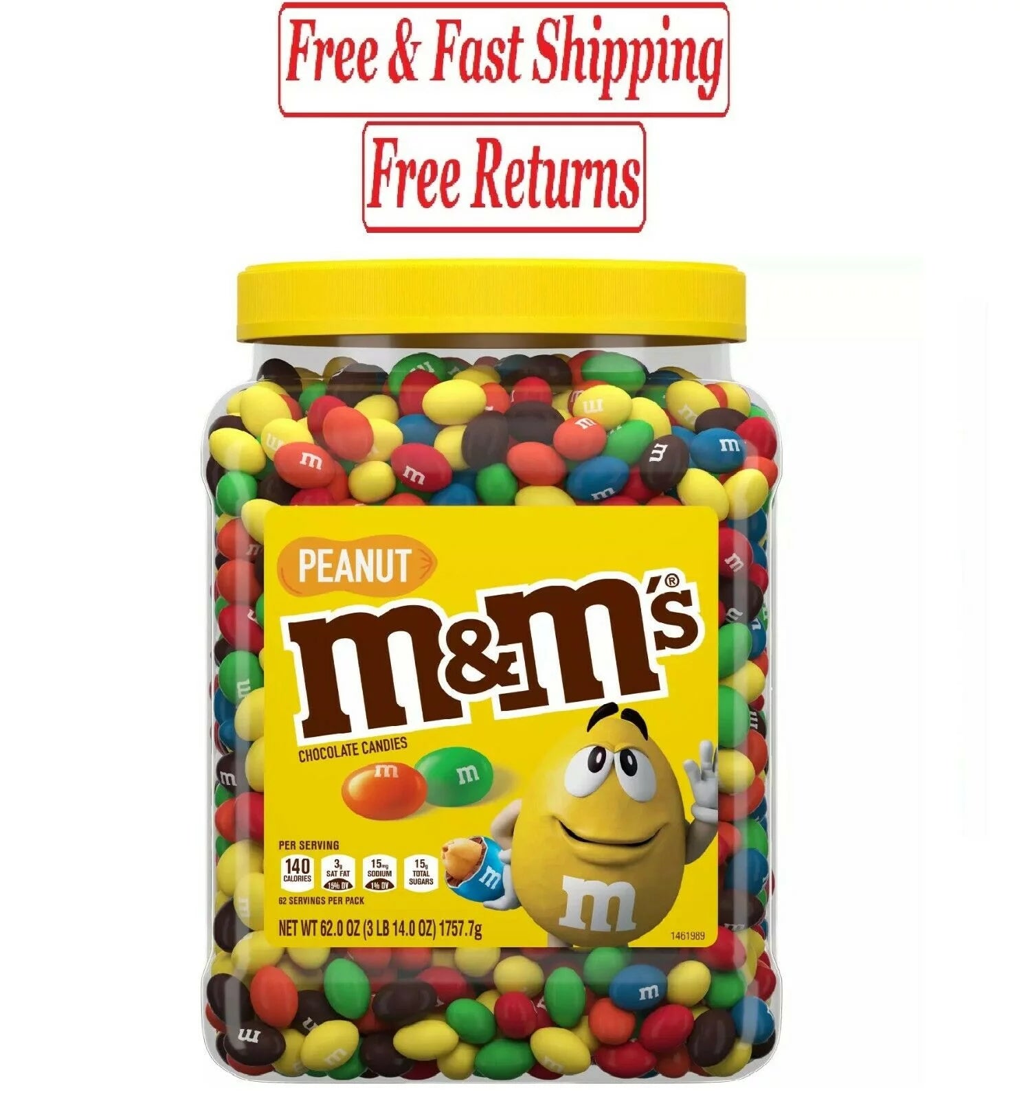 62 oz Peanut Milk Chocolate Candy Bulk Jar K60282