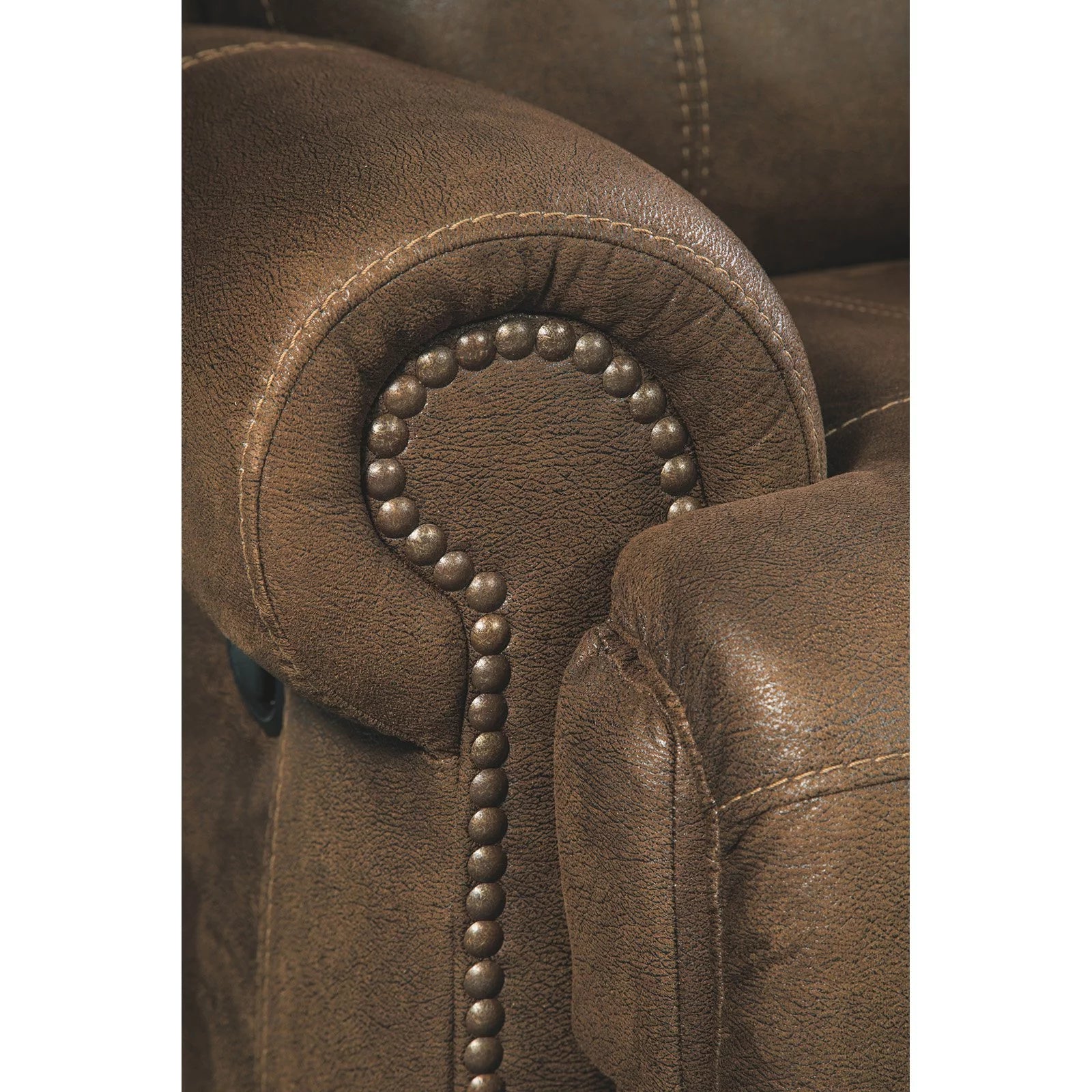 Gray Faux Leather Reclining Sofa T8594