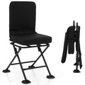 Black 360° Swivel Folding Hunting Chair with Padded Cushion T6116